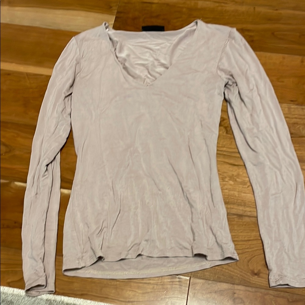 Women's Long Sleeve V-Neck Top - Cream